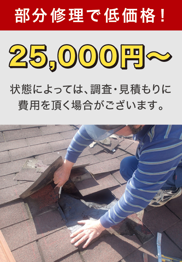 部分修理で低価格 部分修理で低価格